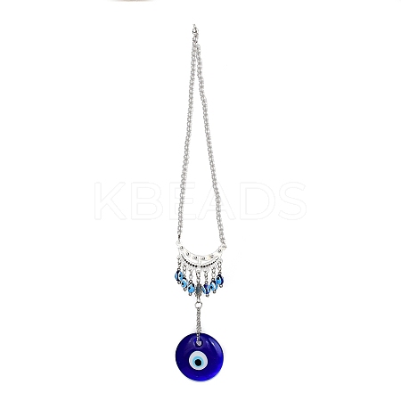Evil Eye Alloy Lampwork Pendant Decorations LS-HJEW-M005-02A-AS-1