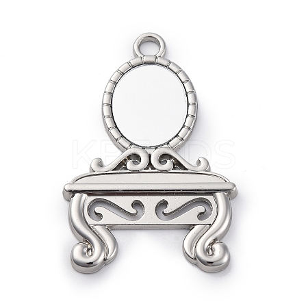 Glass Mirror Pendants FIND-Z073-03P-1