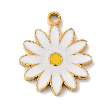 Ion Plating(IP) 304 Stainless Steel Enamel Pendants X-STAS-Q301-09G-1