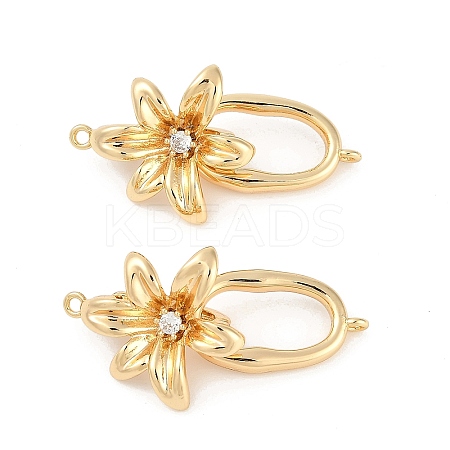 Brass Micro Pave Clear Cubic Zirconia Fold Over Clasps LS-KK-U043-17G-1