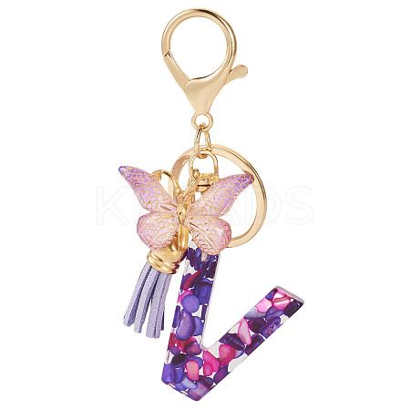 Resin Butterfly Pendant Keychains KEYC-TAC0034-03V-1