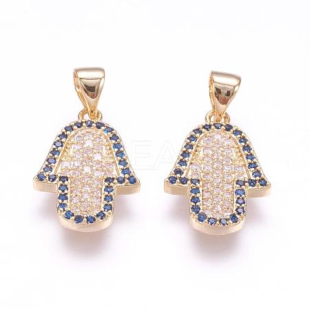Brass Micro Pave Cubic Zirconia Pendants ZIRC-F061-04B-1