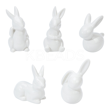 5Pcs 5 Style Porcelain Display Decoration AJEW-GL0002-01-1