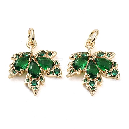 Rack Plating Brass Clear Cubic Zirconia Pendants KK-B078-02G14-02-1
