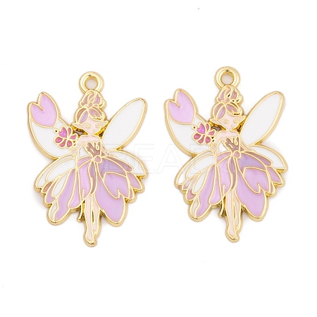 Rack Plating Alloy Enamel Pendants X-FIND-A040-08D-01G-1