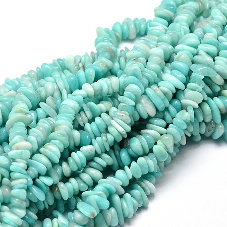 Natural Amazonite Chip Beads Strands G-E271-75-1