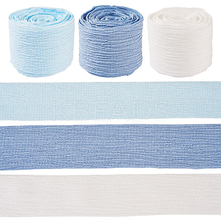 9 Yards 3 Colors Polycotton Pleated Ribbon OCOR-TA0002-07A-1