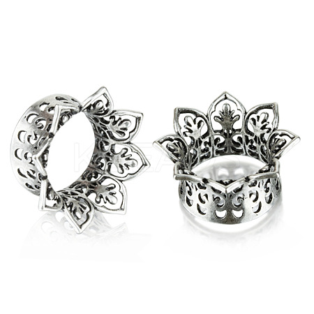 Hollow Out Flower Brass Alloy Ear Tunnels FS-WG7C815-14-1