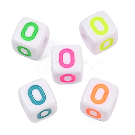 Opaque Acrylic Enamel European Beads AC-ACBA1794-04O-1
