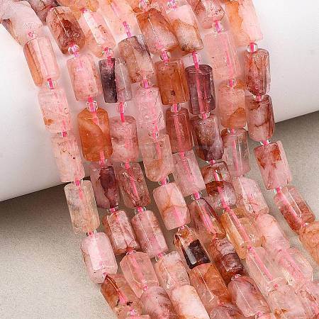 Natural Hematoid Quartz/Ferruginous Quartz  Beads Strands G-H352-A01-04-1