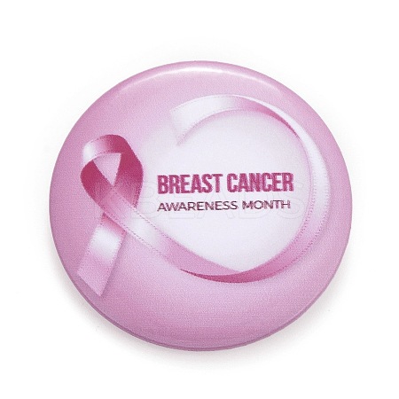 Breast Cancer Awareness Month Tinplate Brooch Pin LS-JEWB-G016-01P-06-1