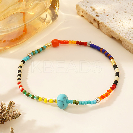 Bohemian Style Natural Mixd Gemstone Beaded Stretch Bracelets for Women LO1270-1-1