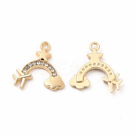 Rack Plating Eco-friendly Alloy Rhinestone Pendants FIND-A025-17G-02-1