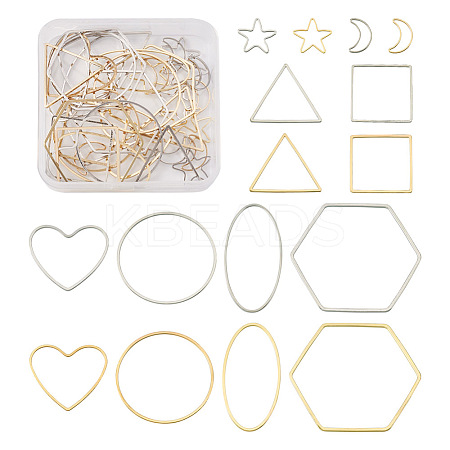  Jewelry 40Pcs 16 Style Alloy Linking Rings FIND-PJ0001-27-1