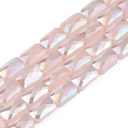Electroplate Opaque Solid Color Glass Beads Strands EGLA-N002-25-B06-1