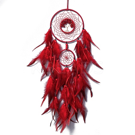 Iron & Glass Chips Pendant Hanging Decoration PW-WG35869-06-1