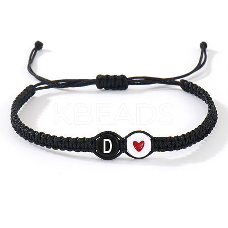 304 Stainless Steel Alphabet Beads Braided Bead Bracelets RY3090-30-1