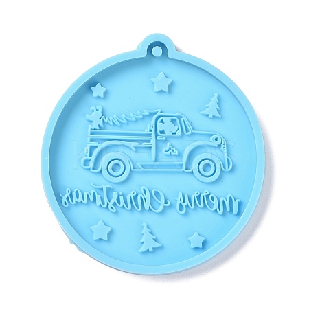 Christmas Ball with Truck Pendant Silicone Molds DIY-K051-23-1