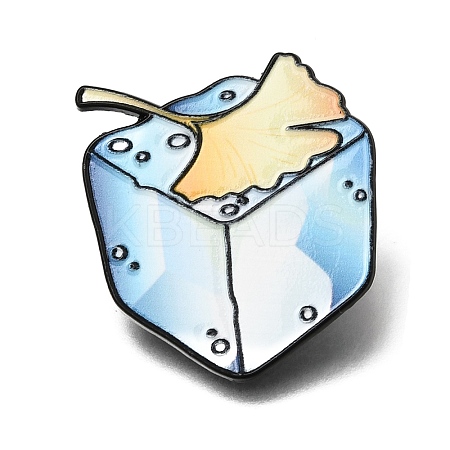 Ice Block & Gingko Enamel Pins JEWB-Z052-01EB-01-1
