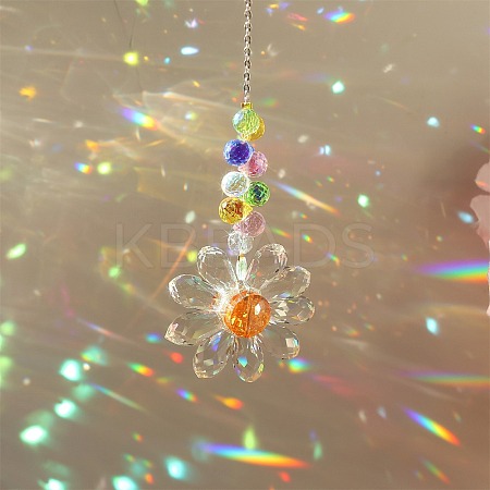 Glass Flower Hanging Ornaments PW-WG84321-02-1