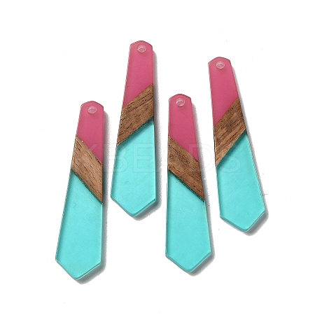 Opaque Resin & Walnut Wood Pendants RESI-D060-B-02-1