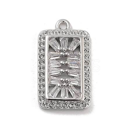 Brass with Clear Cubic Zirconia Pendants LS-KK-Z061-21C-P-1