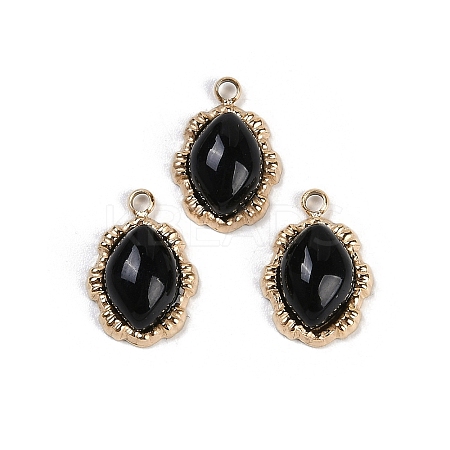 Natural Black Onyx(Dyed & Heated) Oval Charms STAS-I325-144G-01-1