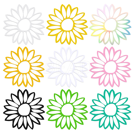 AHADERMAKER 9 Sheets 9 Colors  Sun Flower Adhesive Paper Stickers STIC-GA0001-10-1