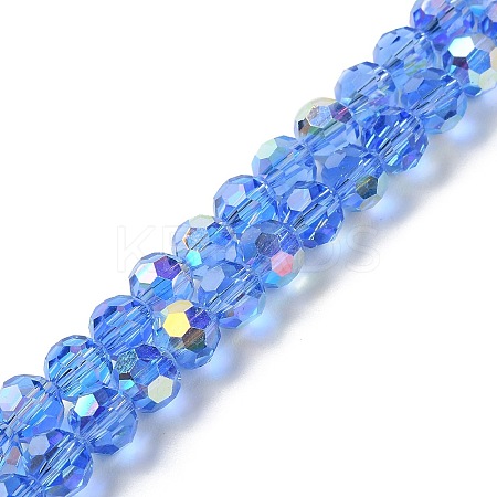 Electroplate Glass Beads Strands GLAA-Q099-E01-01-1