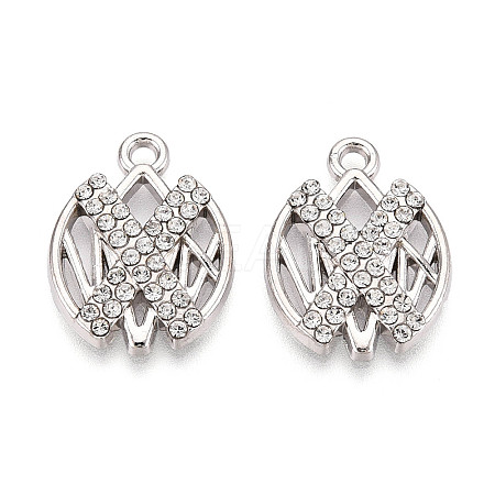 Alloy Rhinestone Pendants FIND-N008-04P-1