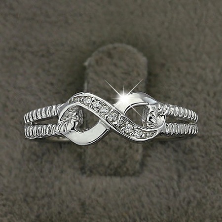 Brass & Clear Cubic Zirconia Finger Rings for Women FS-WGA713C-02-1