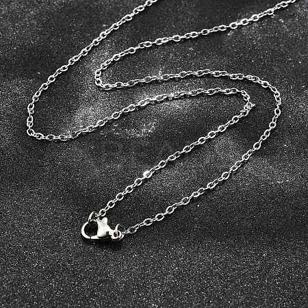 Non-Tarnish 304 Stainless Steel Cable Chain Necklaces NJEW-F248-23B-P-1
