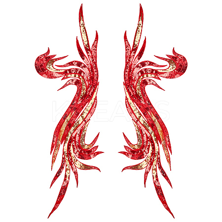 2Pcs 2 Style Polyester Embroidery Sew on Appliques PATC-MA0001-32B-1