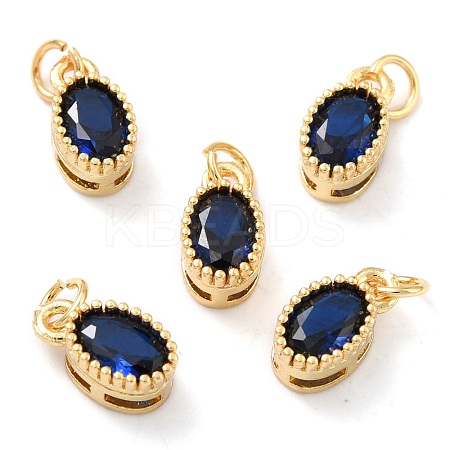 Real 18K Gold Plated Brass Inlaid Cubic Zirconia Charms ZIRC-L100-079G-02-1
