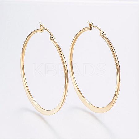 304 Stainless Steel Big Hoop Earrings EJEW-F105-18G-1
