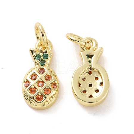 Brass Micro Pave Cubic Zirconia Charms KK-E068-VF149-1
