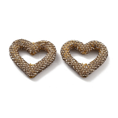 Heart Shape Polymer Clay Rhinestone Beads CLAY-NH0001-09A-02-1