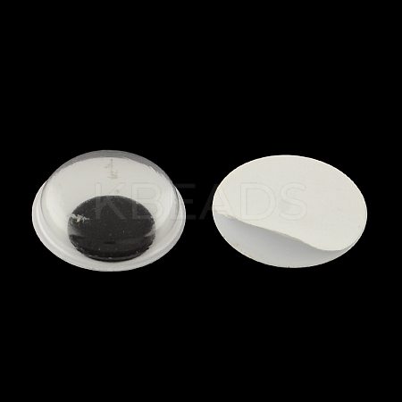 Black & White Plastic Wiggle Googly Eyes Buttons DIY Scrapbooking Crafts Toy Accessories with Label Paster on Back KY-S002B-9mm-1