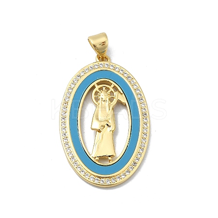 Brass Micro Pave Clear Cubic Zirconia Pendants KK-A221-03B-G-1