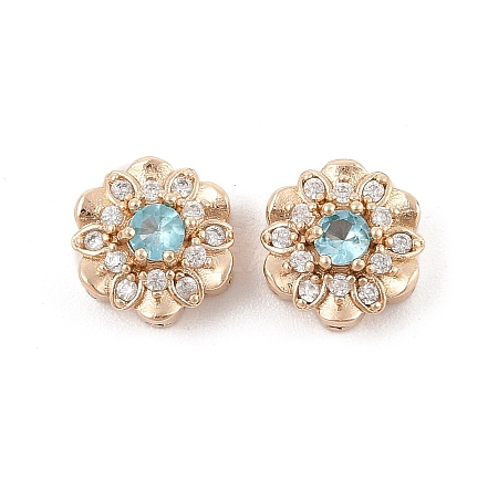 Rack Plating Brass Micro Pave Cubic Zirconia Beads KK-F879-03G-01-1