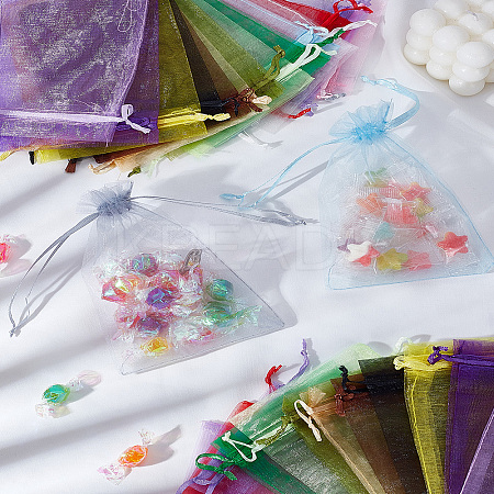 30Pcs 15 Colors Organza Bags Jewellery Storage Pouches Wedding Favour Party Mesh Drawstring Gift OP-LP0001-02-1
