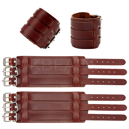 Punk Rock Style Leather Bracelets BJEW-WH0816-013A-1