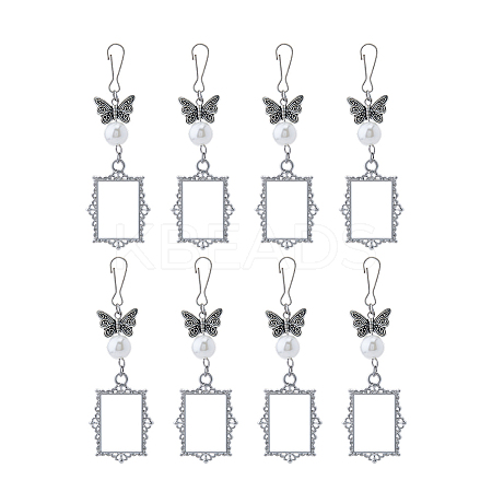2 Sets Tibetan Style Alloy Butterfly & Painting Frame Pendant Decorations HJEW-UN0001-15-1