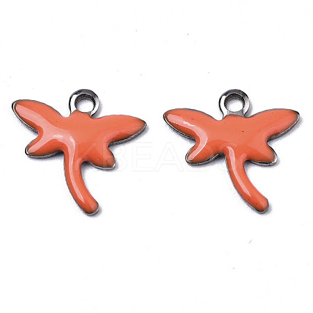 Autumn Theme 201 Stainless Steel Enamel Charms STAS-N088-19K-1
