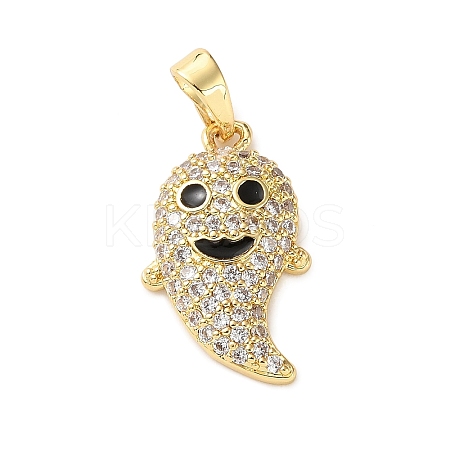 Brass Micro Pave Cubic Zirconia Pendants KK-I383-06G-02-1