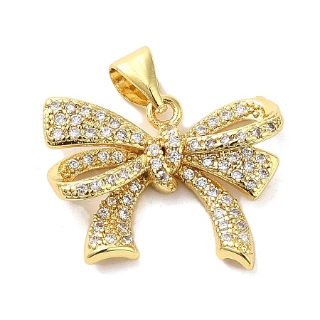 Brass Micro Pave Clear Cubic Zirconia Pendants FIND-Z041-07G-1