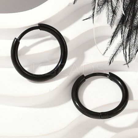 202 Stainless Steel Huggie Hoop Earrings EJEW-F111A-15mm-EB-1