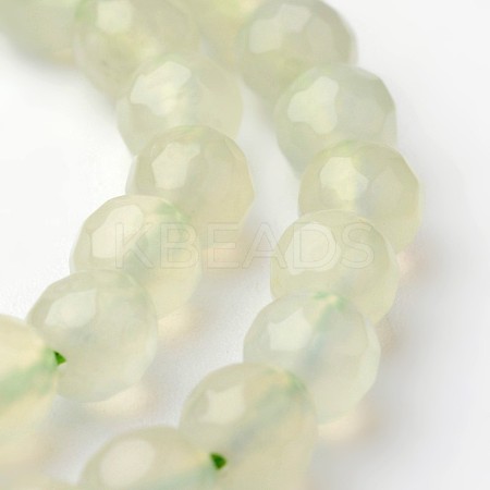 Faceted Natural New Jade Round Beads Strands G-F261-05-6mm-1