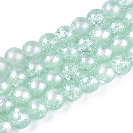 Translucent Crackle Glass Beads Strands CCG-T003-01G-1