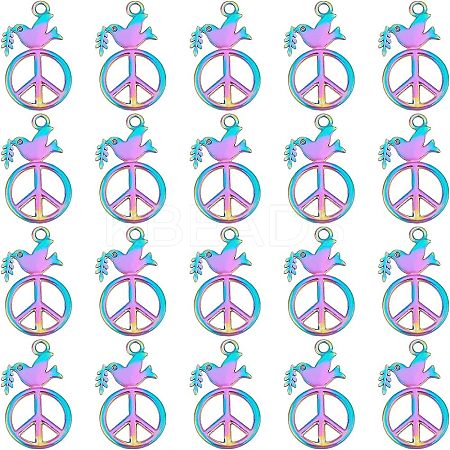 20Pcs Rainbow Color Alloy Pendants FIND-FH0003-56-1